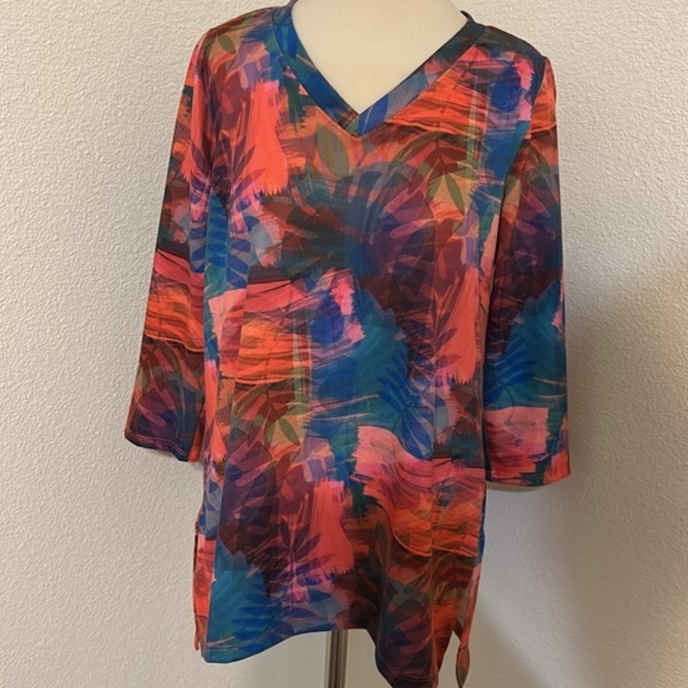 Soft Surroundings Colorful Abstract Print Top S Small Cruise wear
